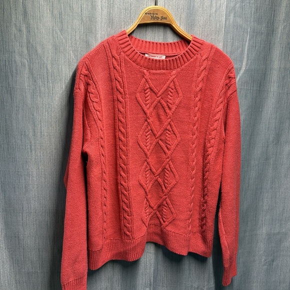 Joe Fresh & Gillian Harris Red Cable Knit Sweater size small - Picture 3 of 7